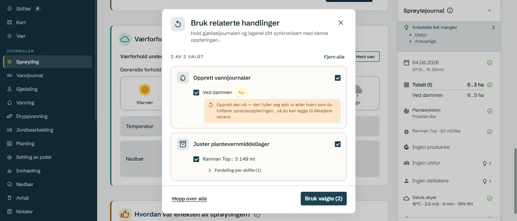 Én registrering, to journaler